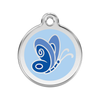 Médaille motif papillon bleu clair pour chien et chat