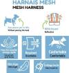 Harnais chien Zolux Mesh bleu marine respirant et réfléchissant