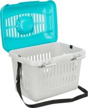 Cage de transport chat et chien gris bleu