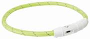 Collier USB lumineux TPU vert pour chien