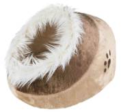 Dôme Minou beige chocolat taille S pour chien et chat