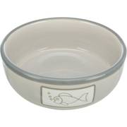 Gamelle poisson chat gris