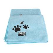 Serviette pattes bleu pour chien et chat