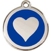 Médaille bleu motif cœur pour chien et chat