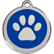 Médaille pour chien bleue motif patte