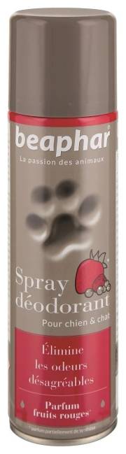 Spray déodorant parfum fruits rouges Beaphar pour chien et chat