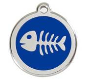 Médaille bleue motif Poisson pour Chat
