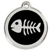 Médaille noire motif poisson pour Chat