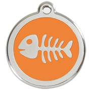 Médaille orange motif Poisson pour Chat