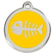 Médaille jaune motif Poisson pour Chat
