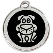 Médaille noire motif chien
