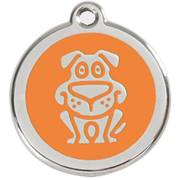 Médaille orange motif Chien