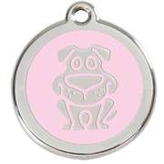Médaille rose clair motif Chien