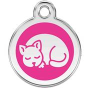 Médaille rose bonbon motif Chat petite