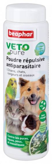 Poudre répulsive antiparasitaire VETOpure Beaphar pour chien et chat