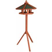 Mangeoire oiseau sur pied hexagonale en bois