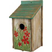 Nichoir fleuri en bois pour oiseaux