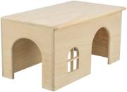 Maison plate pour lapin en pin