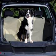 Protection coffre de voiture beige pour chien