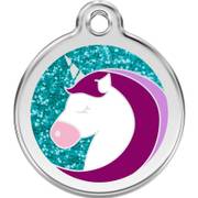 Médaille pour chien Licorne à paillettes