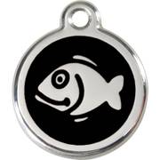 Petite médaille poisson noir pour Chat