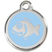 Médaille poisson bleu clair petite pour Chat