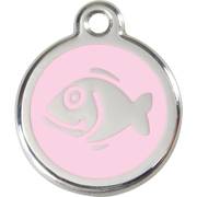 Médaille poisson rose clair petite pour Chat