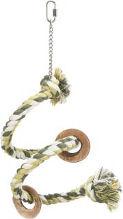 Perchoir oiseau en corde spirale 50 cm