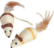 Souris chat sisal avec plume