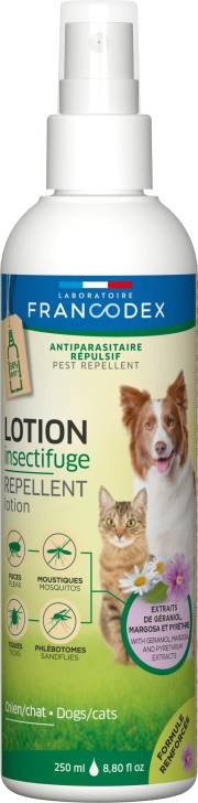 Lotion anti puce insectifuge Francodex pour chien et chat
