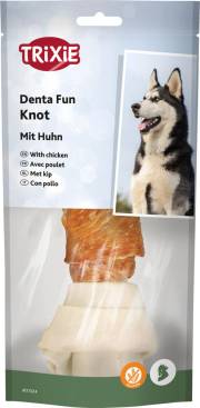 Friandise os à mâcher noué au poulet pour chien