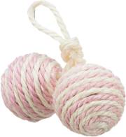 2 balles en sisal sur une corde pour chaton