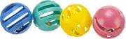 4 balles en plastique avec clochette pour chaton