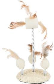 Jouet en luffa sur ressorts en spirale pour chat