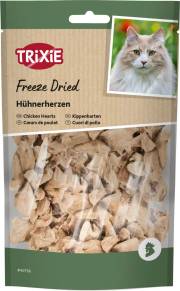 Friandise pour chat cœurs de poulet lyophilisés