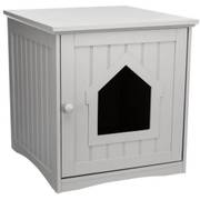 Cabane pour bac à litière pour chat gris