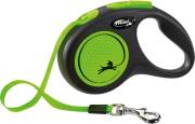 FLEXI Laisse enrouleur sangle néon vert pour Chien