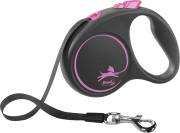 FLEXI Laisse enrouleur sangle Black Design Rose pour Chien