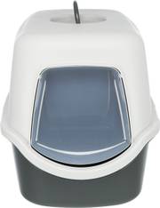 Maison de toilette Vico pour chat avec couvercle Gris foncé/ Gris clair