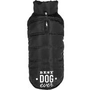 Manteau noir avec intérieur polaire pour chien