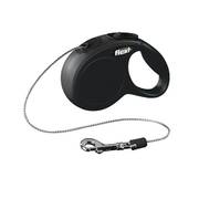 FLEXI Laisse longe chat 3 mètres noire XS