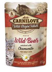 CARNILOVE Sachet Fraîcheur pour chat sans céréales Sanglier Camomille