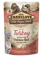 CARNILOVE Sachet fraîcheur pour chat sans céréales dinde et valériane