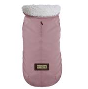Manteau parka rose douillet pour chien en polaire fausse fourrure