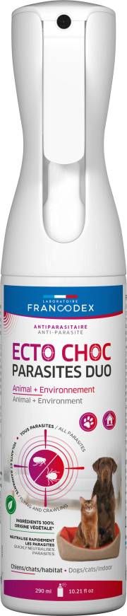 Spray antiparasitaire Environnement Ectochoc 290 ml Francodex pour Chien et Chat