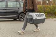 Cage de transport chat chien Capri 3 Open gris clair et sauge