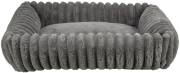 Lit pour chien gris en peluche douce et velours
