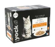 YOCK Nutrition Effilés en sauce poulet & bœuf, chat stérilisé et d’intérieur 12 x 85 g