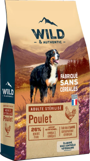 Wild & Authentic Croquettes pour chien stérilisé sans céréales au poulet