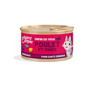 Edgard & Cooper Pâtée morceaux en sauce sans céréales pour chat senior poulet & dinde